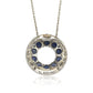 Suzy Levian Sterling Silver Blue and White Sapphire & Diamond Accent Double Circle Eternity Pendant