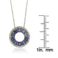 Suzy Levian Sterling Silver Blue and White Sapphire & Diamond Accent Double Circle Eternity Pendant