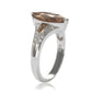 Suzy Levian Sterling Silver Brown Cubic Zirconia Marquise Ring