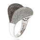 Suzy Levian Sterling Silver Brown Cubic Zirconia Micro Pave Ring