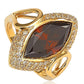 Suzy Levian Sterling Silver Brown Marquise Cubic Zirconia Ring