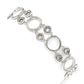Suzy Levian Sterling Silver Brown and White Cubic-Zirconia Circles Tennis Bracelet