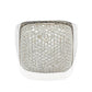 Suzy Levian Sterling Silver Brown and White Cubic Zirconia Micro Pave Dome Ring