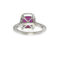 Suzy Levian Sterling Silver Asscher-cut Created Ruby Cubic Zirconia Halo Ring