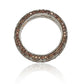 Suzy Levian Sterling Silver Cubic Zirconia Brown and White Flower Eternity Band