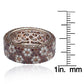 Suzy Levian Sterling Silver Cubic Zirconia Brown and White Flower Eternity Band