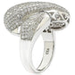 Suzy Levian Sterling Silver Cubic Zirconia Crossover X Ring
