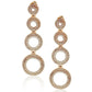Suzy Levian Rosed Sterling Silver Cubic Zirconia Graduating Circle Earrings