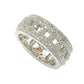 Suzy Levian Sterling Silver Cubic Zirconia Link Eternity Band Ring