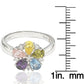 Suzy Levian Sterling Silver Cubic Zirconia Multi-Color Flower Ring