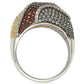 Suzy Levian Sterling Silver Cubic Zirconia Multi-Color Wavy Ring