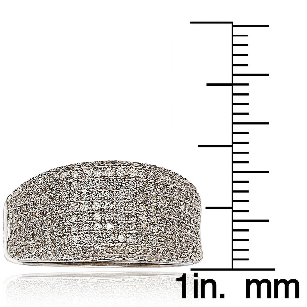 Suzy Levian Sterling Silver Cubic Zirconia Pave Anniversary Band Ring