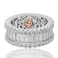 Suzy Levian Sterling Silver Cubic Zirconia White Baguette and Round Wide Eternity Band