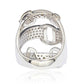 Suzy Levian Sterling Silver Cubic Zirconia White Buckle Ring