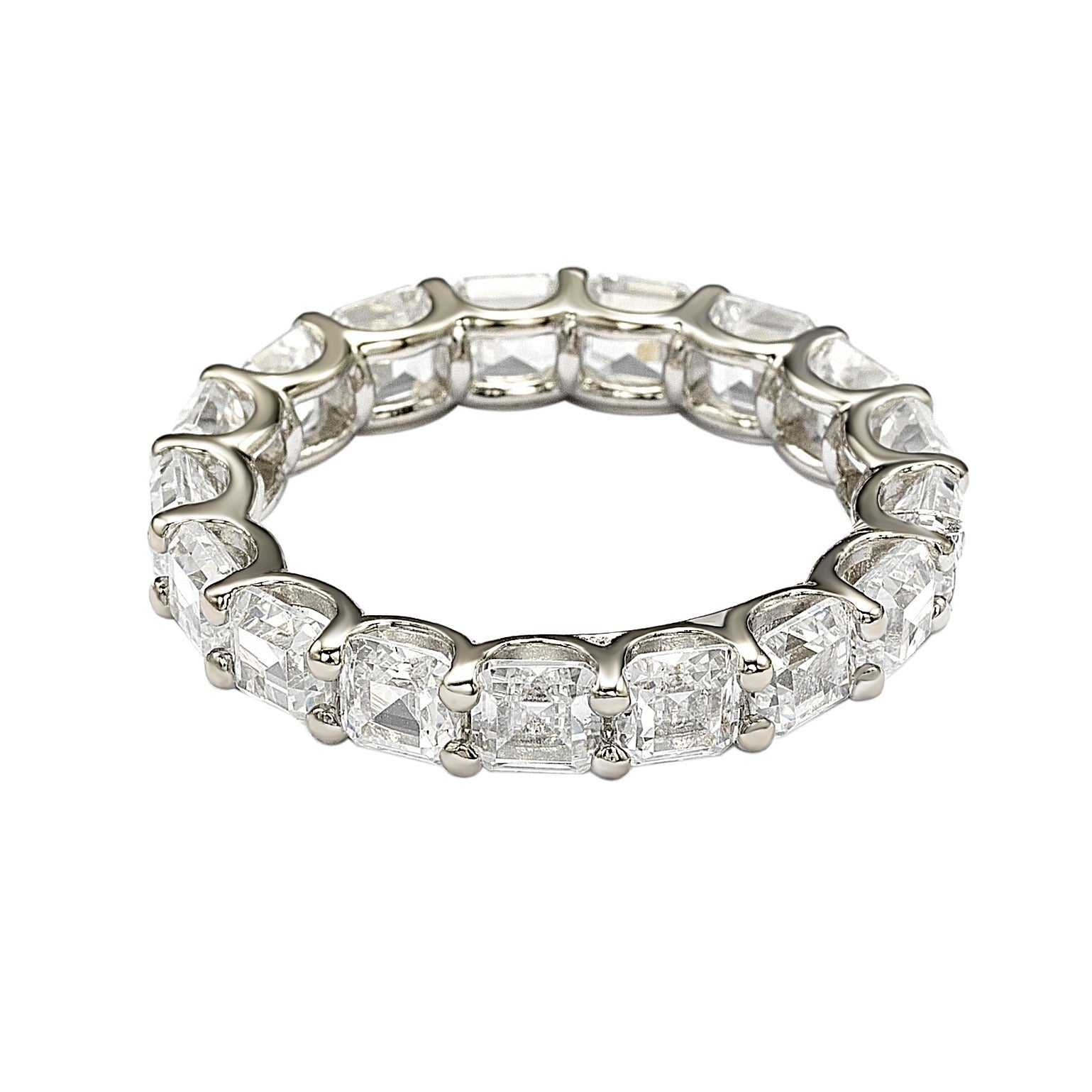 Suzy Levian Sterling Silver Cubic Zirconia White Modern Eternity Band ...