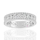 Suzy Levian Sterling Silver Cubic Zirconia White Three Row Modern Eternity Band