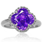 Suzy Levian Sterling Silver Purple Cubic Zirconia Halo Ring
