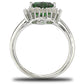 Suzy Levian Sterling Silver Heart-shaped Green Cubic Zirconia Ring