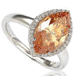 Suzy Levian Sterling Silver Marquise-cut Cubic Zirconia Halo Ring