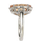 Suzy Levian Sterling Silver Marquise-cut Cubic Zirconia Halo Ring