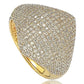 Suzy Levian Sterling Silver Pave Cubic Zirconia Modern Pave Ring