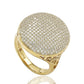 Suzy Levian Golden Sterling Silver Pave Cubic Zirconia Ring