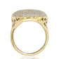 Suzy Levian Golden Sterling Silver Pave Cubic Zirconia Ring