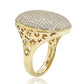 Suzy Levian Golden Sterling Silver Pave Cubic Zirconia Ring