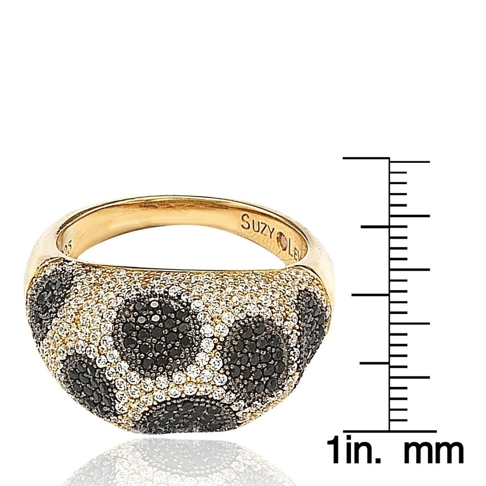 Suzy Levian Sterling Silver Pave Cubic Zirconia Ring