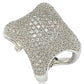 Suzy Levian Sterling Silver Pave Cubic Zirconia Standup Ring
