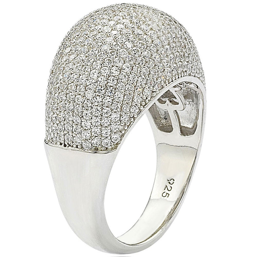 Suzy Levian Sterling Silver Pave Dome Cubic Zirconia Ring – SUZY