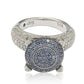 Suzy Levian Sterling Silver Pave Blue Cubic Zirconia Ring