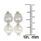 Suzy Levian Sterling Silver Pearl & White Sapphire Circle Earrings