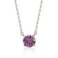 Suzy Levian Sterling Silver Pink Sapphire Solitaire Necklace