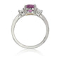 Suzy Levian Sterling Silver Pink Sapphire & Diamond Accent Engagement Ring