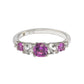Suzy Levian Sterling Silver Pink Sapphire & Diamond Accent 1.75cttw 7-Stone Ring