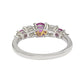 Suzy Levian Sterling Silver Pink Sapphire & Diamond Accent 1.75cttw 7-Stone Ring