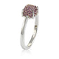 Suzy Levian Sterling Silver Pink Sapphire & Diamond Accent Pave Ball-Top Ring