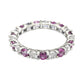 Suzy Levian Sterling Silver Pink & White Sapphire & Diamond Accent Eternity Ring