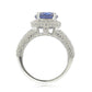 Suzy Levian Sterling Silver Round-Cut Blue Sapphire & Diamond Accent Ring