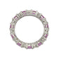 Suzy Levian Sterling Silver Round Cut Pink Sapphire and Diamond Accent Eternity Band