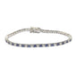 Suzy Levian Sterling Silver Round-Cut Blue And White Sapphire Tennis Bracelet