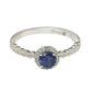 Suzy Levian Sterling Silver Sapphire (0.54cttw) & Diamond Accent Petite Bridal Ring