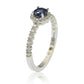 Suzy Levian Sterling Silver Sapphire (0.54cttw) & Diamond Accent Petite Bridal Ring