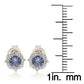 Suzy Levian Sterling Silver Sapphire 0.66cttw Halo Stud Earrings