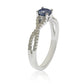 Suzy Levian Sterling Silver Sapphire (0.70cttw) & Diamond Accent Crossover Twist Ring