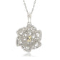 Suzy Levian Sterling Silver Sapphire & Diamond Abstract Flower Pendant