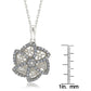 Suzy Levian Sterling Silver Sapphire & Diamond Abstract Flower Pendant