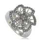 Suzy Levian Sterling Silver Sapphire & Diamond Abstract Flower Ring