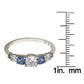 Suzy Levian Sterling Silver Sapphire & Diamond Accent 1.75cttw 7-Stone Ring
